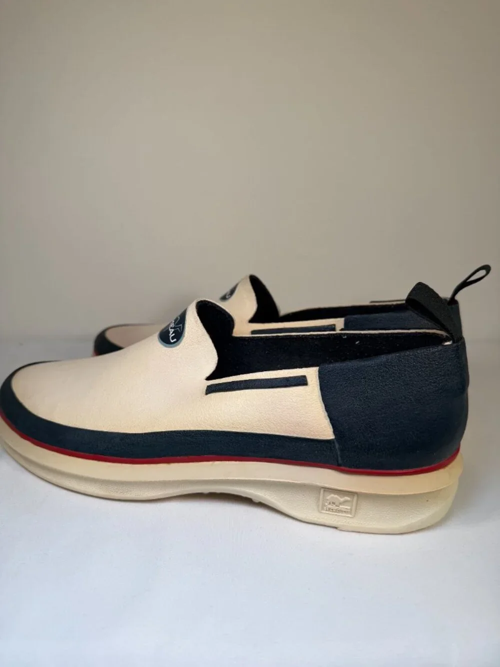 Vintage LE CHAMEAU Beige Rubber Boat Deck Shoes Womens 39 US 8-8.5